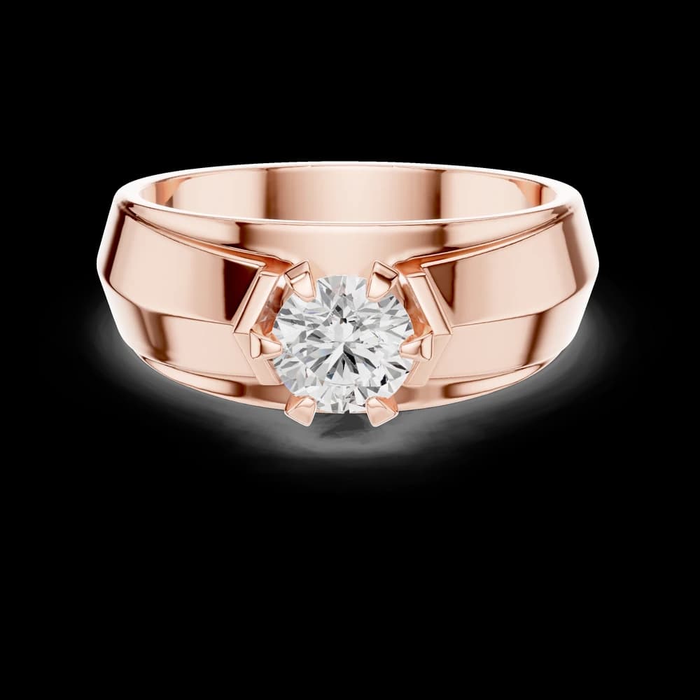 Men's Bold Hexagonal Solitaire Lab Grown Diamond Ring - Image 1 Men's Bold Hexagonal Solitaire Lab Grown Diamond Ring, view 1 of 6