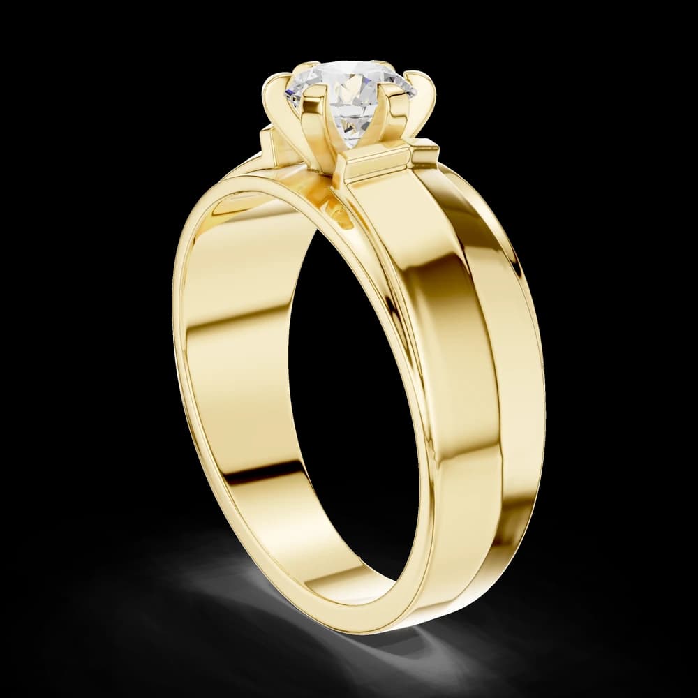 Men's Bold Hexagonal Solitaire Lab Grown Diamond Ring - Image 4 Men's Bold Hexagonal Solitaire Lab Grown Diamond Ring, view 4 of 6