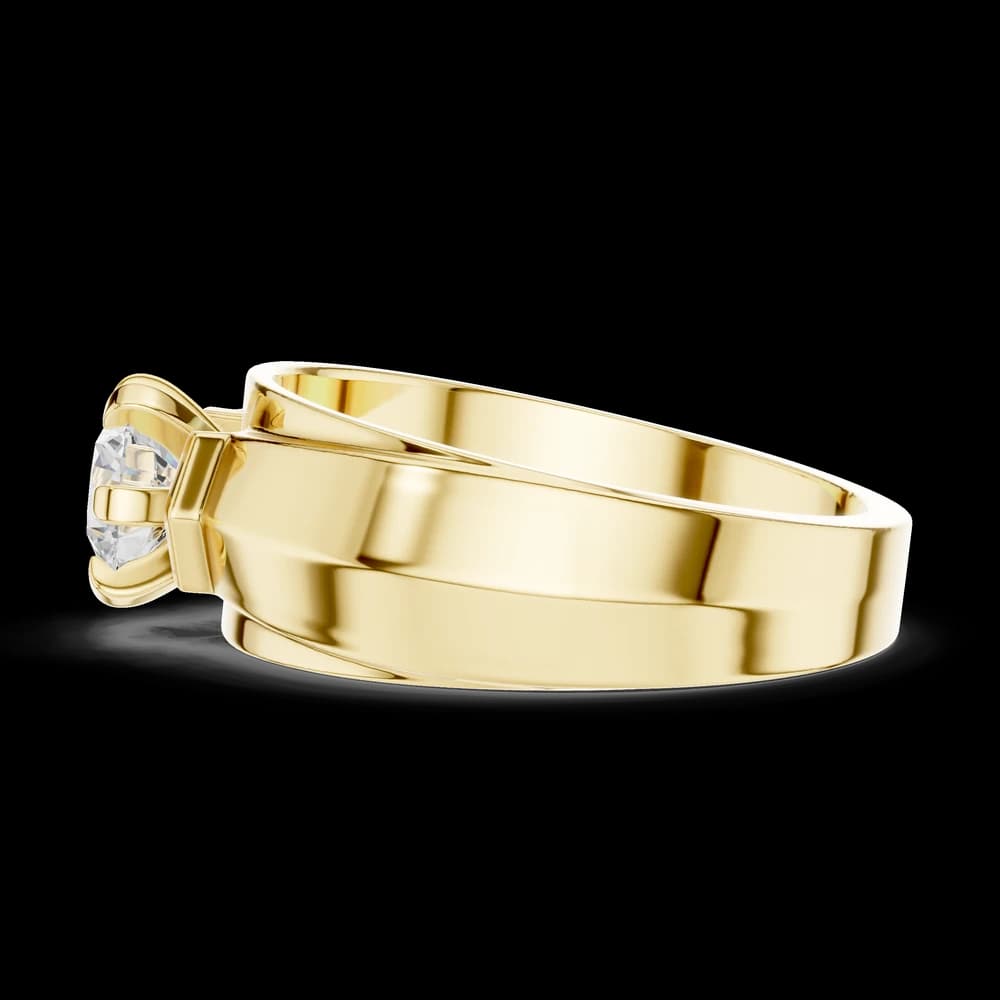 Men's Bold Hexagonal Solitaire Lab Grown Diamond Ring - Image 6 Men's Bold Hexagonal Solitaire Lab Grown Diamond Ring, view 6 of 6