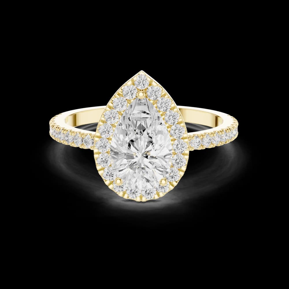 Brilliant 1 ct Pear Lab Grown Diamond Ring - Image 3 Brilliant 1 ct Pear Lab Grown Diamond Ring, view 3 of 6