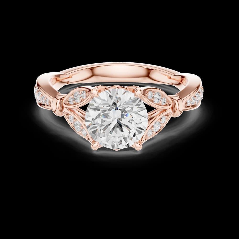 Vintage Round Filigree Lab Grown Diamond Ring - Image 1 Vintage Round Filigree Lab Grown Diamond Ring, view 1 of 6
