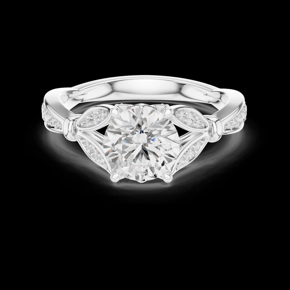 Vintage Round Filigree Lab Grown Diamond Ring - Image 2 Vintage Round Filigree Lab Grown Diamond Ring, view 2 of 6