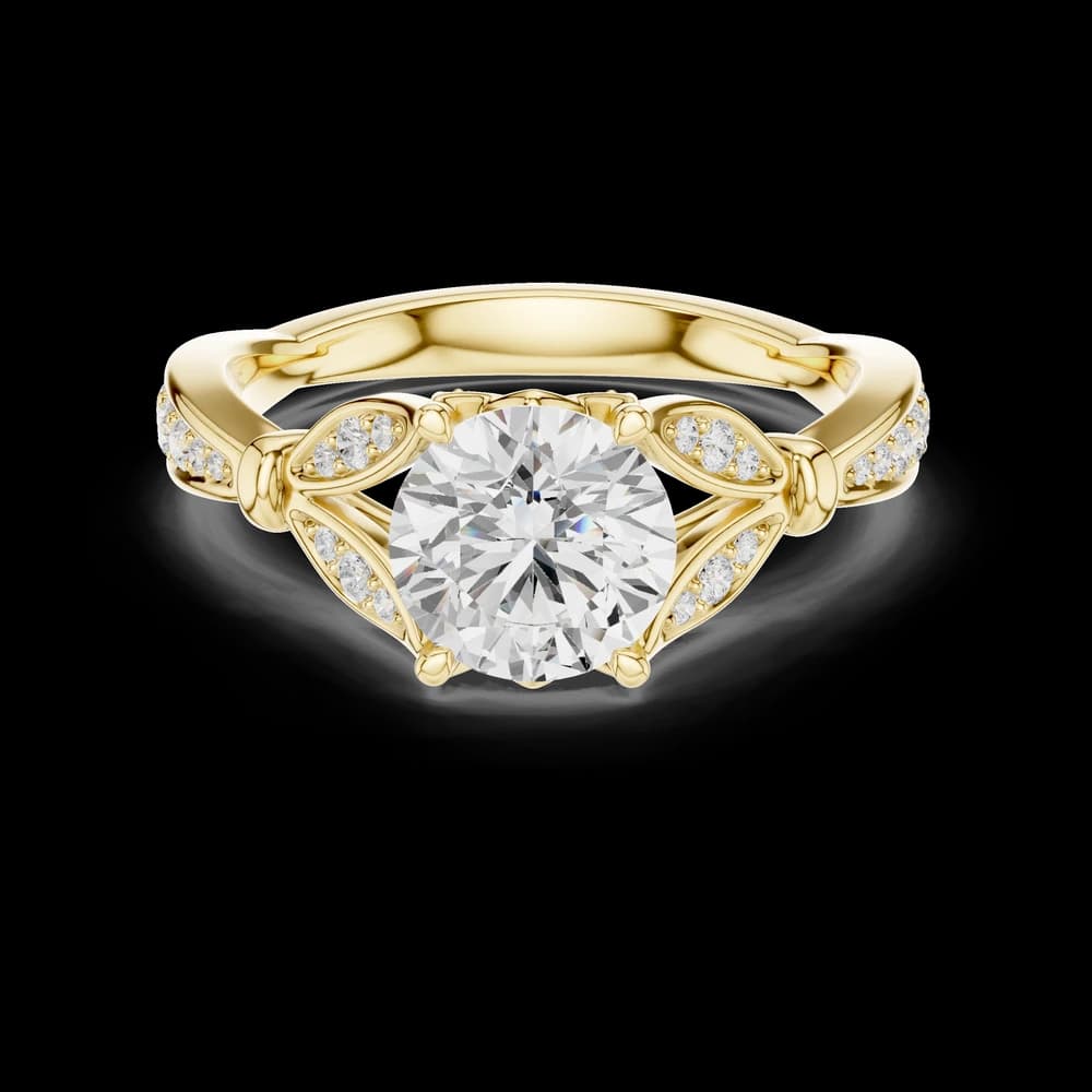 Vintage Round Filigree Lab Grown Diamond Ring - Image 3 Vintage Round Filigree Lab Grown Diamond Ring, view 3 of 6