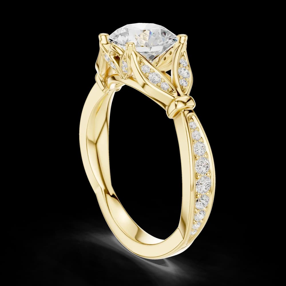 Vintage Round Filigree Lab Grown Diamond Ring - Image 4 Vintage Round Filigree Lab Grown Diamond Ring, view 4 of 6