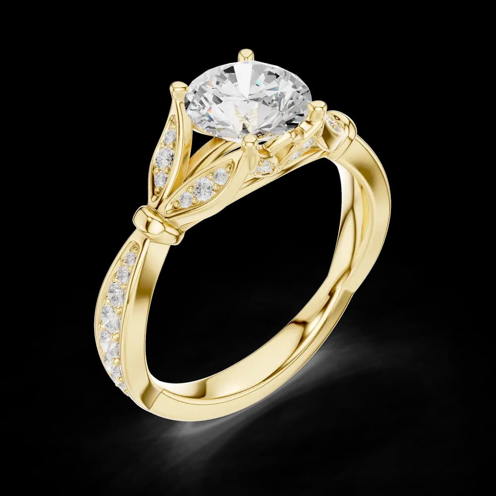 Vintage Round Filigree Lab Grown Diamond Ring - Image 5 Vintage Round Filigree Lab Grown Diamond Ring, view 5 of 6