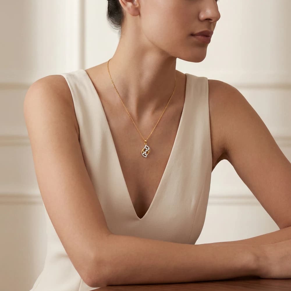 Brilliant Linear Drop Lab Grown Diamond Pendant - Image 3 Brilliant Linear Drop Lab Grown Diamond Pendant, view 3 of 5