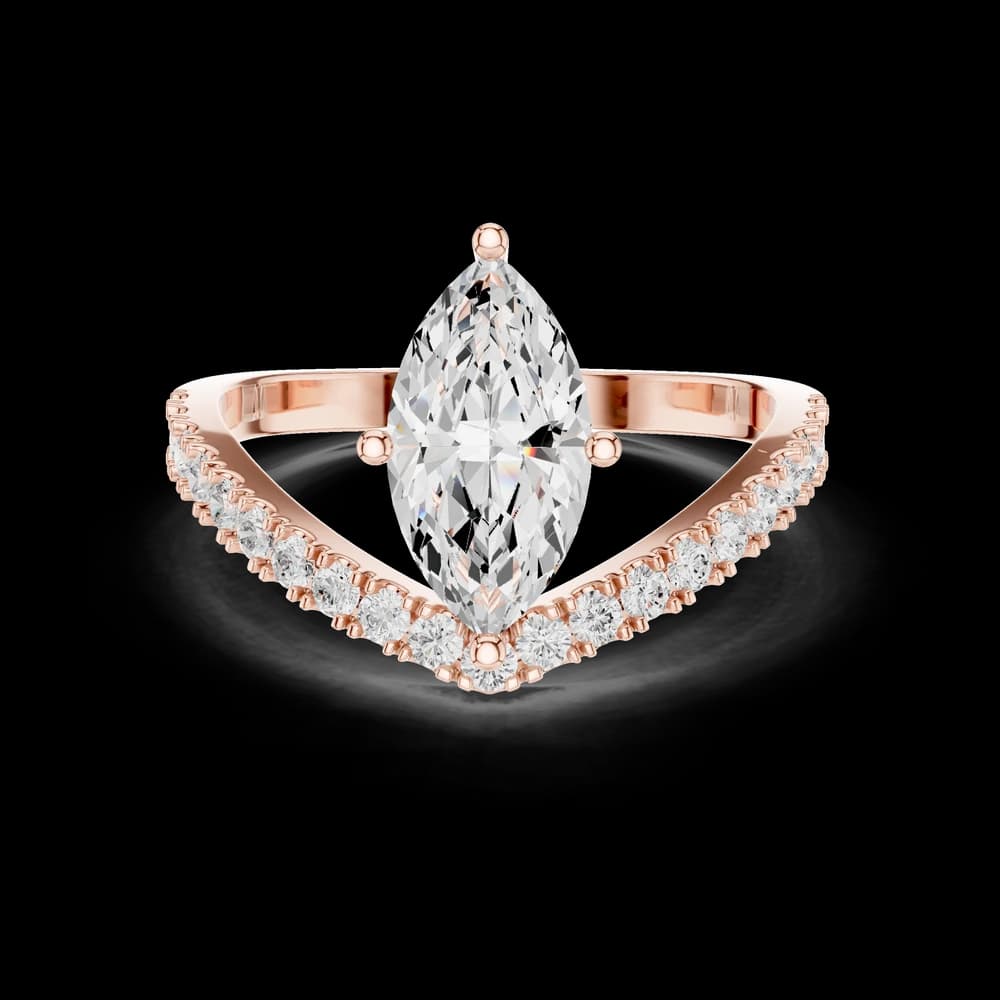 V-Band Marquise Lab Grown Diamond Ring - Image 1 V-Band Marquise Lab Grown Diamond Ring, view 1 of 6