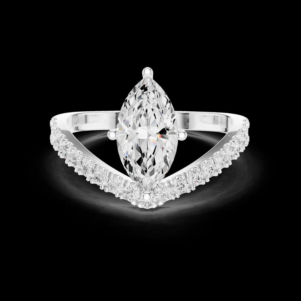 V-Band Marquise Lab Grown Diamond Ring - Image 2 V-Band Marquise Lab Grown Diamond Ring, view 2 of 6