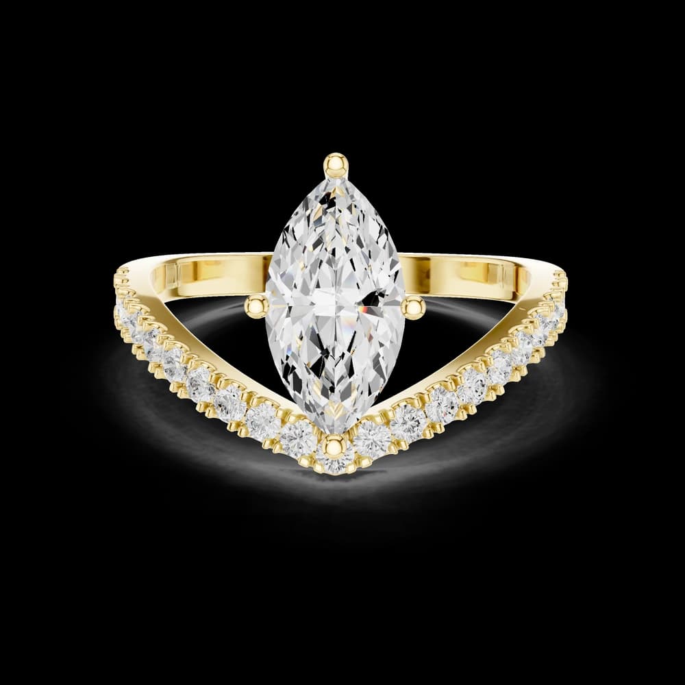 V-Band Marquise Lab Grown Diamond Ring - Image 3 V-Band Marquise Lab Grown Diamond Ring, view 3 of 6