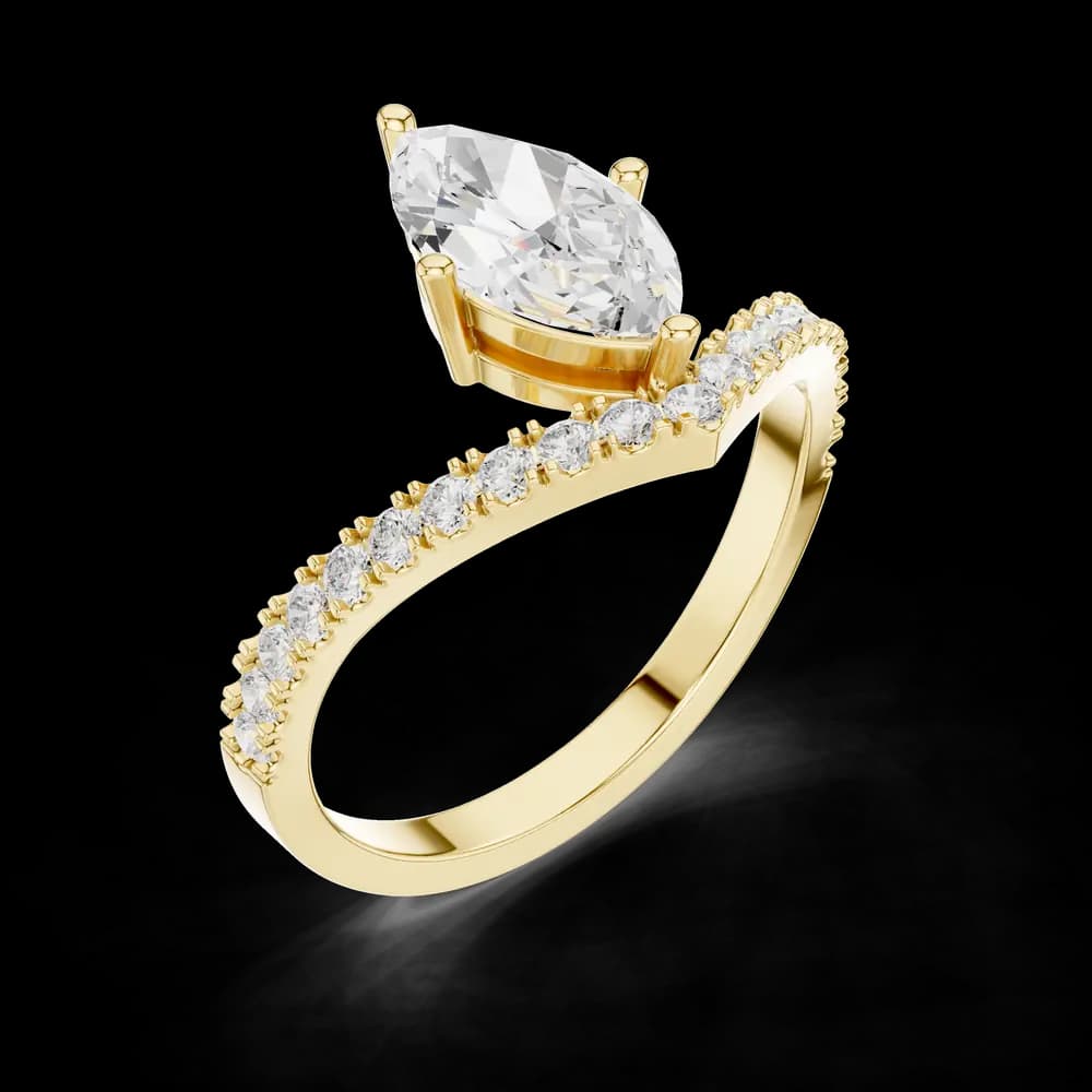 V-Band Marquise Lab Grown Diamond Ring - Image 5 V-Band Marquise Lab Grown Diamond Ring, view 5 of 6