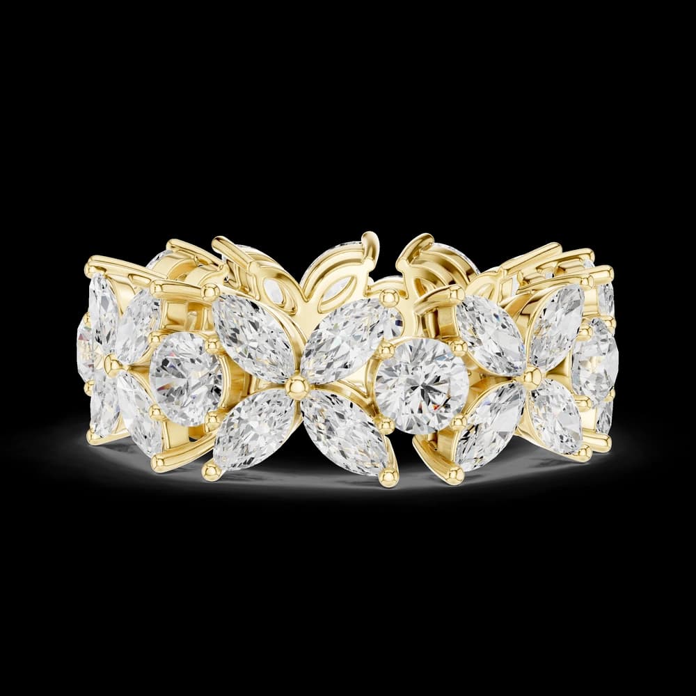 Marquise Floral Motif Diamond Eternity Band - Image 6 Marquise Floral Motif Diamond Eternity Band, view 6 of 6