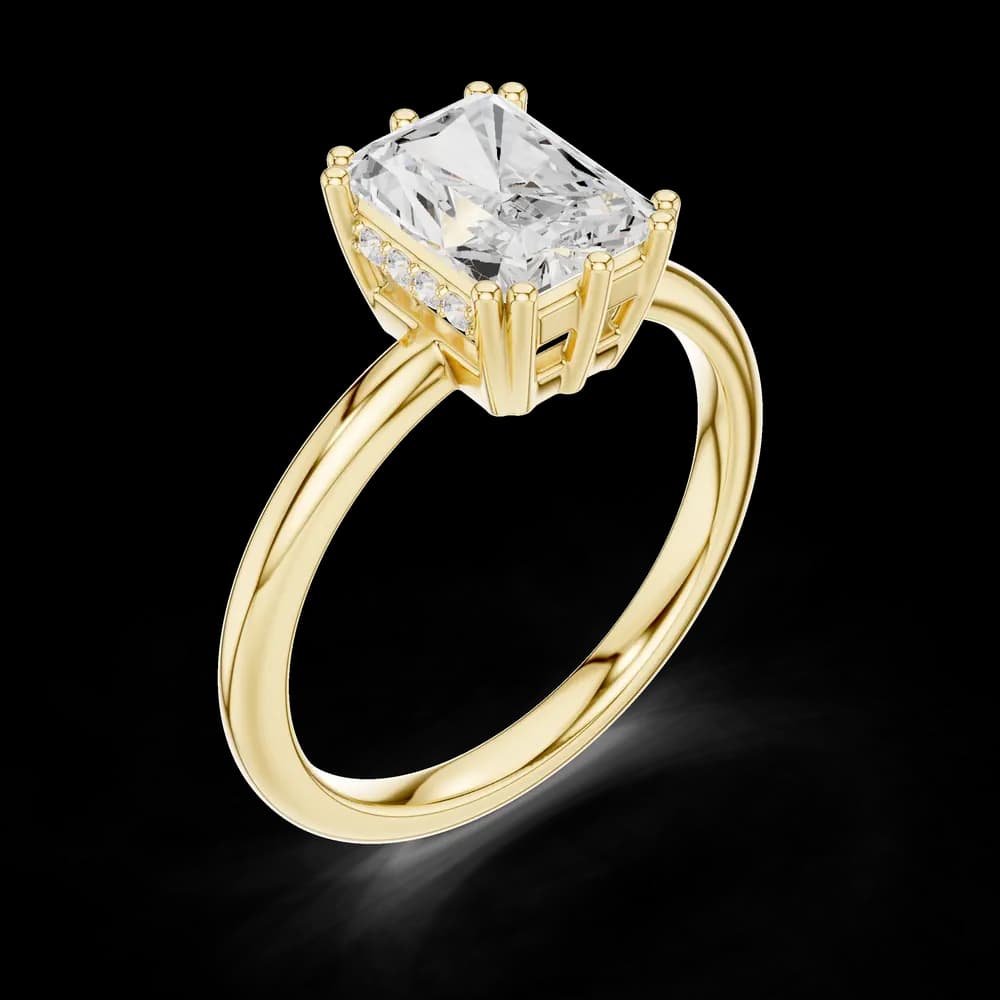 Radiant Cut Solitaire Lab Grown Diamond Ring - Image 5 Radiant Cut Solitaire Lab Grown Diamond Ring, view 5 of 6