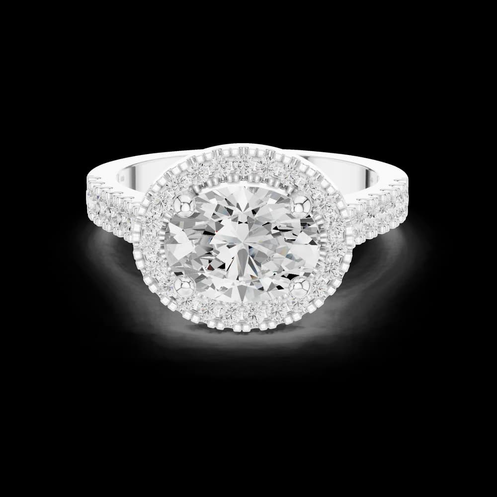 Brook Stream Lab Grown Diamond Scalloped Basket Ring - Image 5 Brook Stream Lab Grown Diamond Scalloped Basket Ring, view 5 of 9