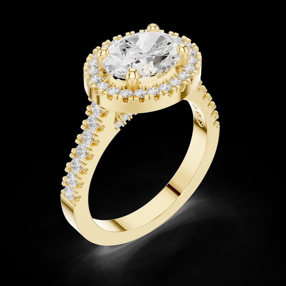 Brook Stream Lab Grown Diamond Scalloped Basket Ring - Image 8 Brook Stream Lab Grown Diamond Scalloped Basket Ring, view 8 of 9