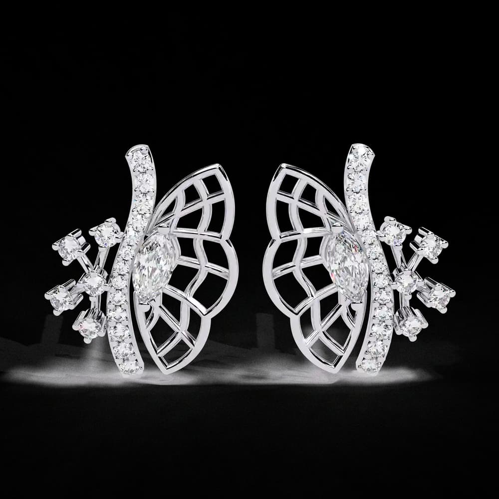 Butterfly Lab Grown Diamond Stud Earrings - Image 11 Butterfly Lab Grown Diamond Stud Earrings, view 11 of 15