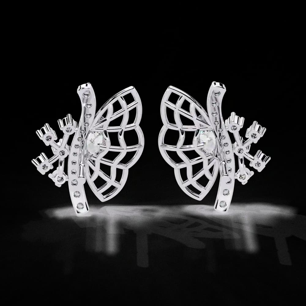 Butterfly Lab Grown Diamond Stud Earrings - Image 13 Butterfly Lab Grown Diamond Stud Earrings, view 13 of 15