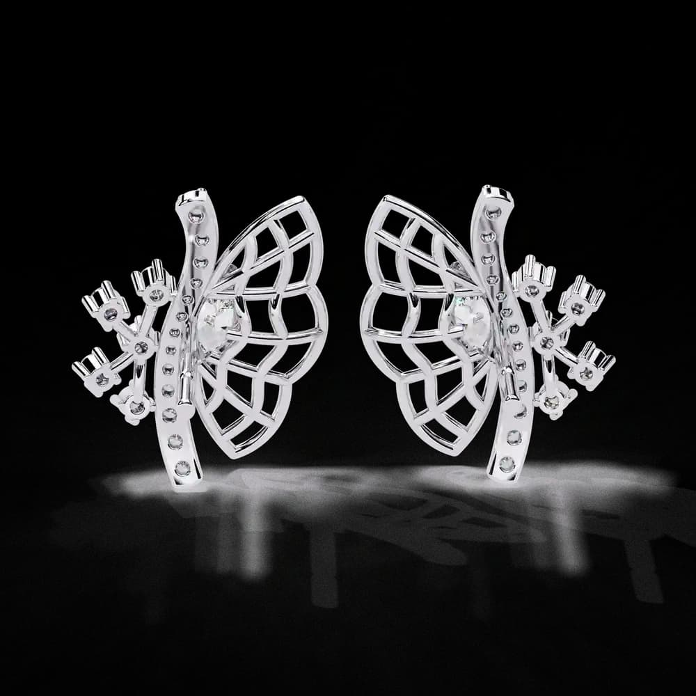Butterfly Lab Grown Diamond Stud Earrings - Image 14 Butterfly Lab Grown Diamond Stud Earrings, view 14 of 15