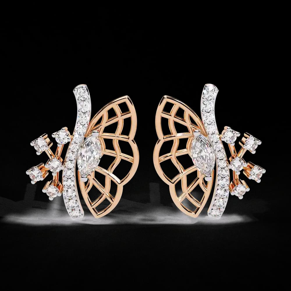 Butterfly Lab Grown Diamond Stud Earrings - Image 2 Butterfly Lab Grown Diamond Stud Earrings, view 2 of 15