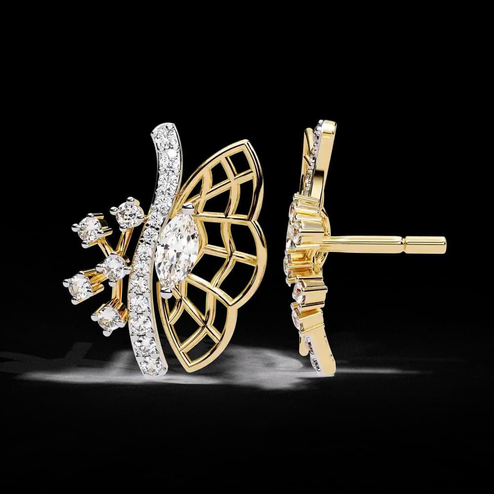 Butterfly Lab Grown Diamond Stud Earrings - Image 6 Butterfly Lab Grown Diamond Stud Earrings, view 6 of 15