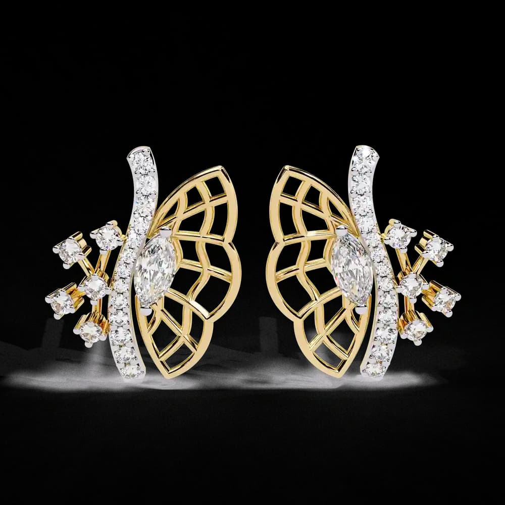Butterfly Lab Grown Diamond Stud Earrings - Image 7 Butterfly Lab Grown Diamond Stud Earrings, view 7 of 15