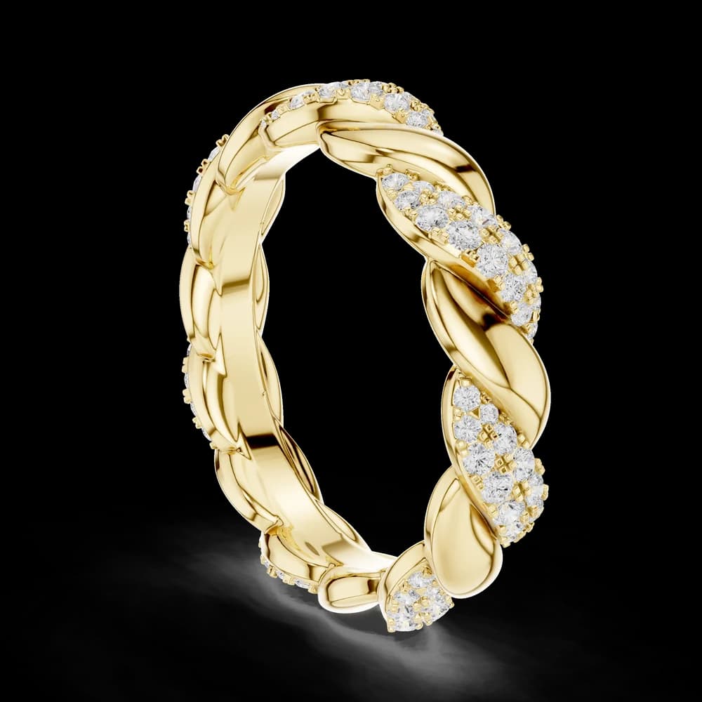 Twisted Rope Pavé Diamond Eternity Band - Image 4 Twisted Rope Pavé Diamond Eternity Band, view 4 of 6