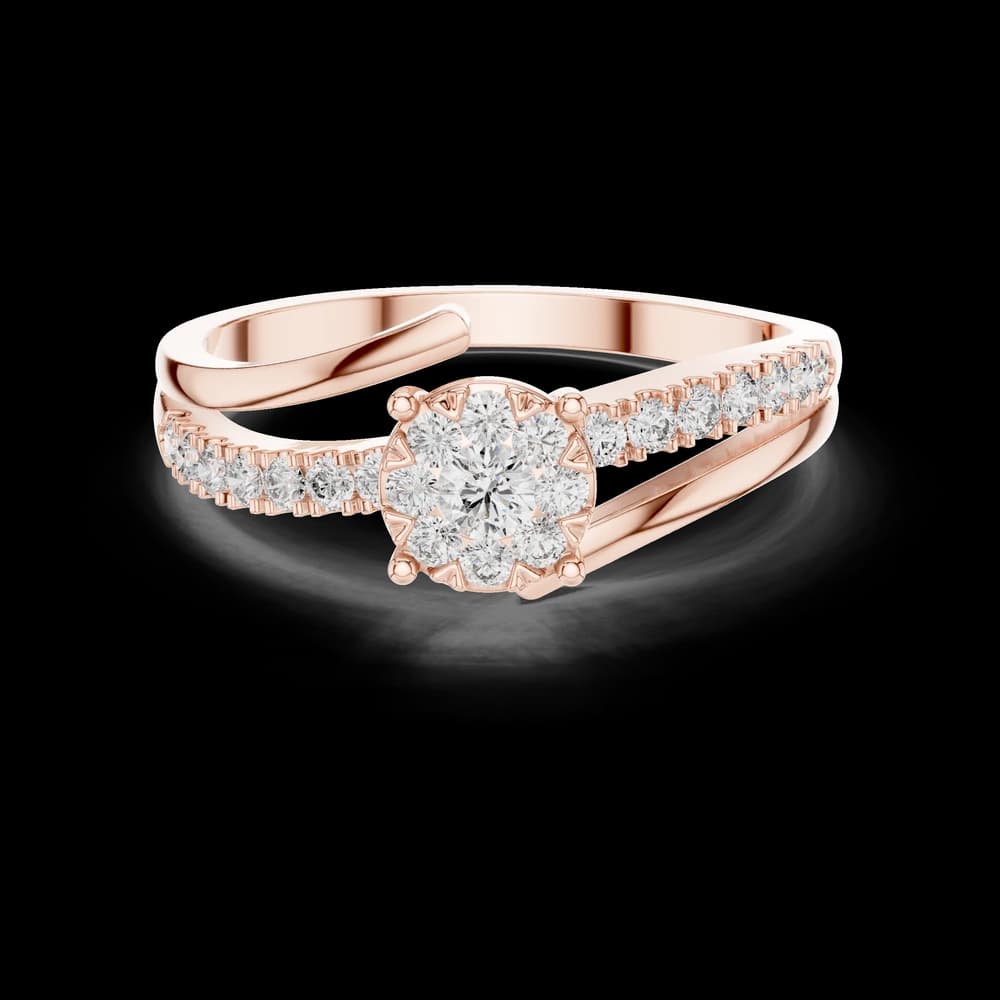 Cluster Setting Open Shank Lab Grown Diamond Ring - Image 1 Cluster Setting Open Shank Lab Grown Diamond Ring, view 1 of 6