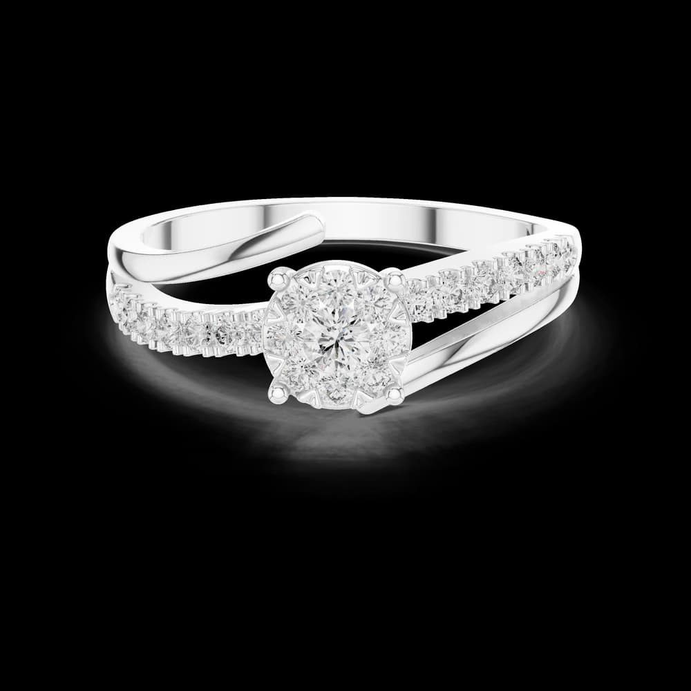 Cluster Setting Open Shank Lab Grown Diamond Ring - Image 2 Cluster Setting Open Shank Lab Grown Diamond Ring, view 2 of 6