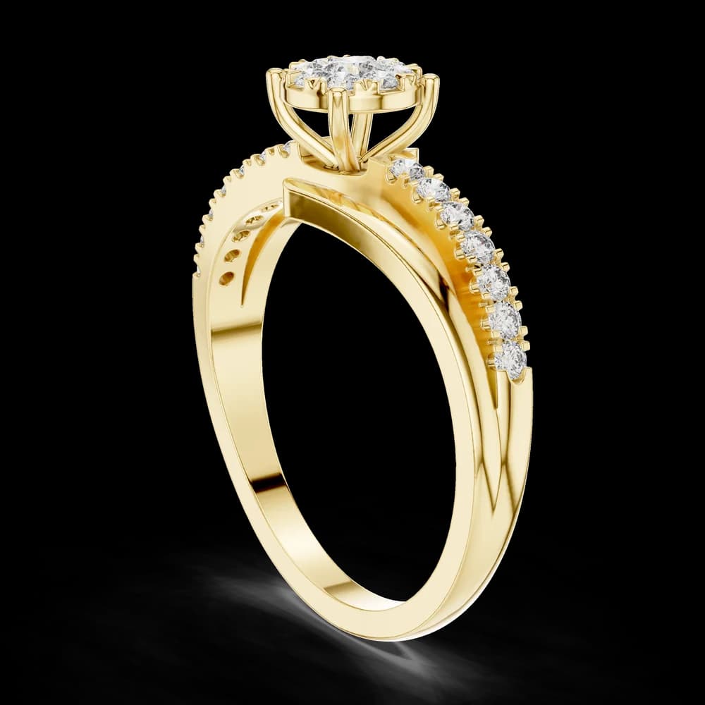 Cluster Setting Open Shank Lab Grown Diamond Ring - Image 4 Cluster Setting Open Shank Lab Grown Diamond Ring, view 4 of 6