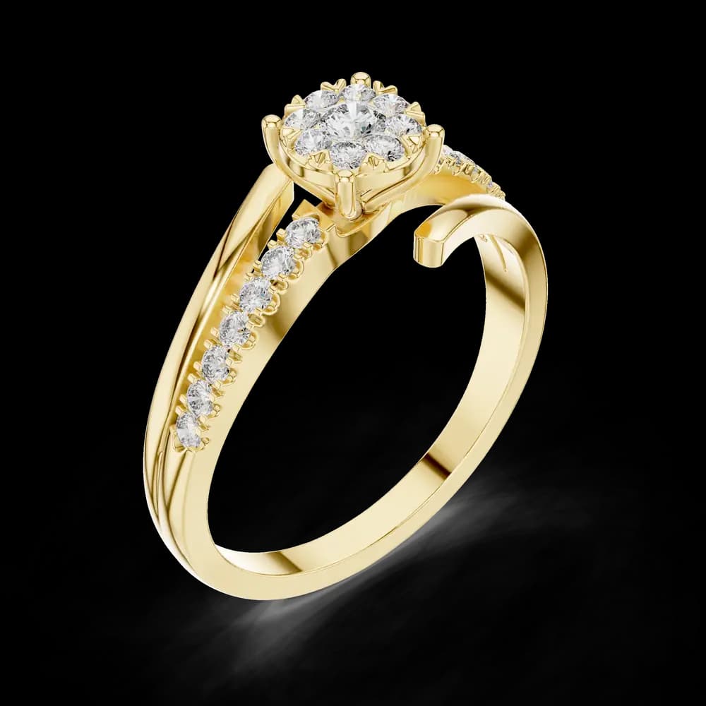 Cluster Setting Open Shank Lab Grown Diamond Ring - Image 5 Cluster Setting Open Shank Lab Grown Diamond Ring, view 5 of 6