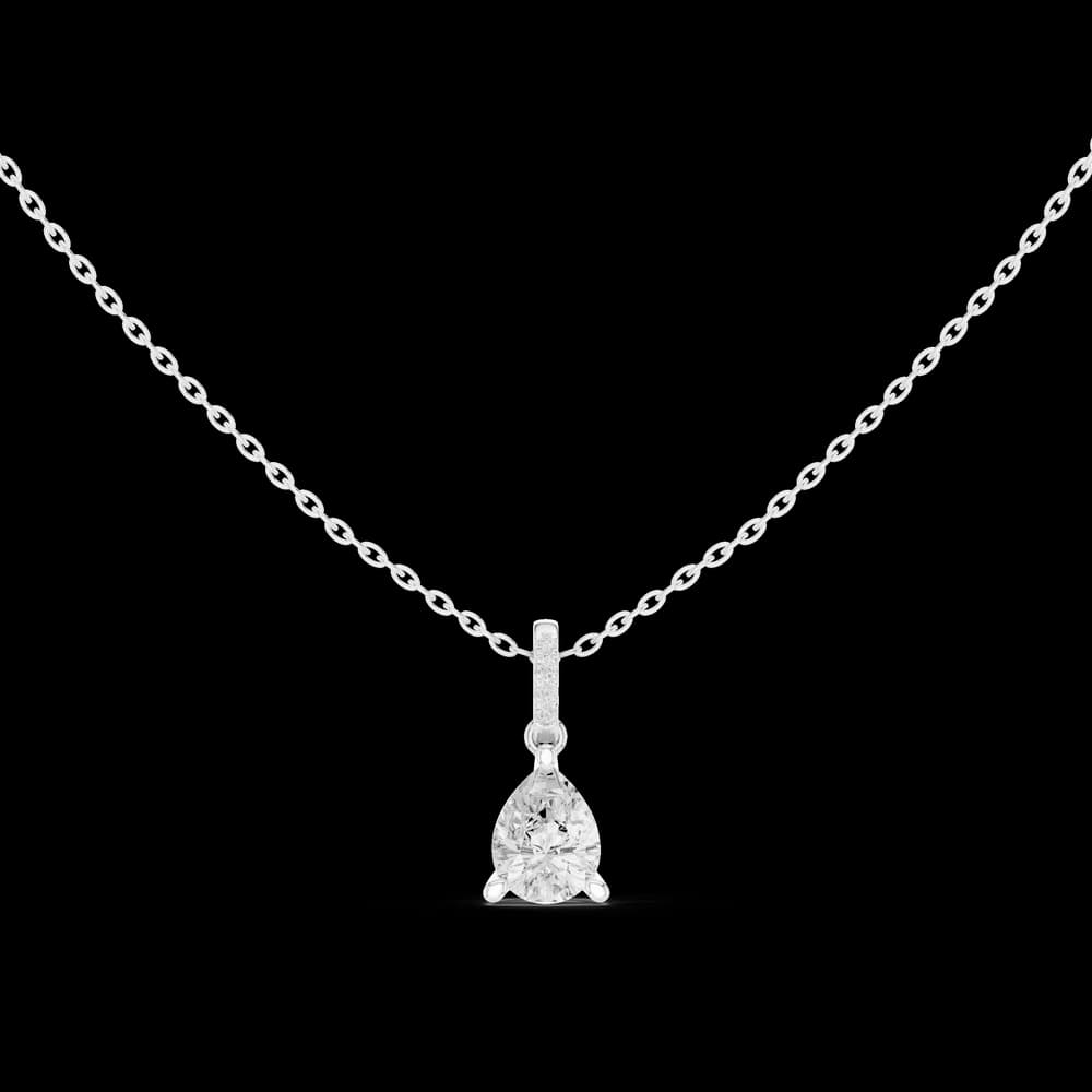 Captivating 1.5 ct Pear & Round Diamond Lab Grown Diamond Pendant - Image 3 Captivating 1.5 ct Pear & Round Diamond Lab Grown Diamond Pendant, view 3 of 5