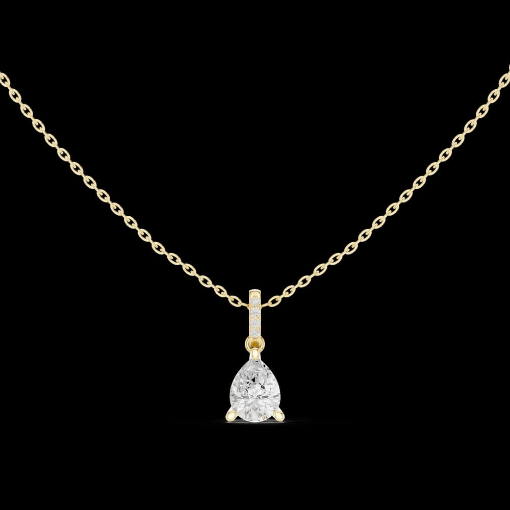 Captivating 1.5 ct Pear & Round Diamond Lab Grown Diamond Pendant - Image 4 Captivating 1.5 ct Pear & Round Diamond Lab Grown Diamond Pendant, view 4 of 5