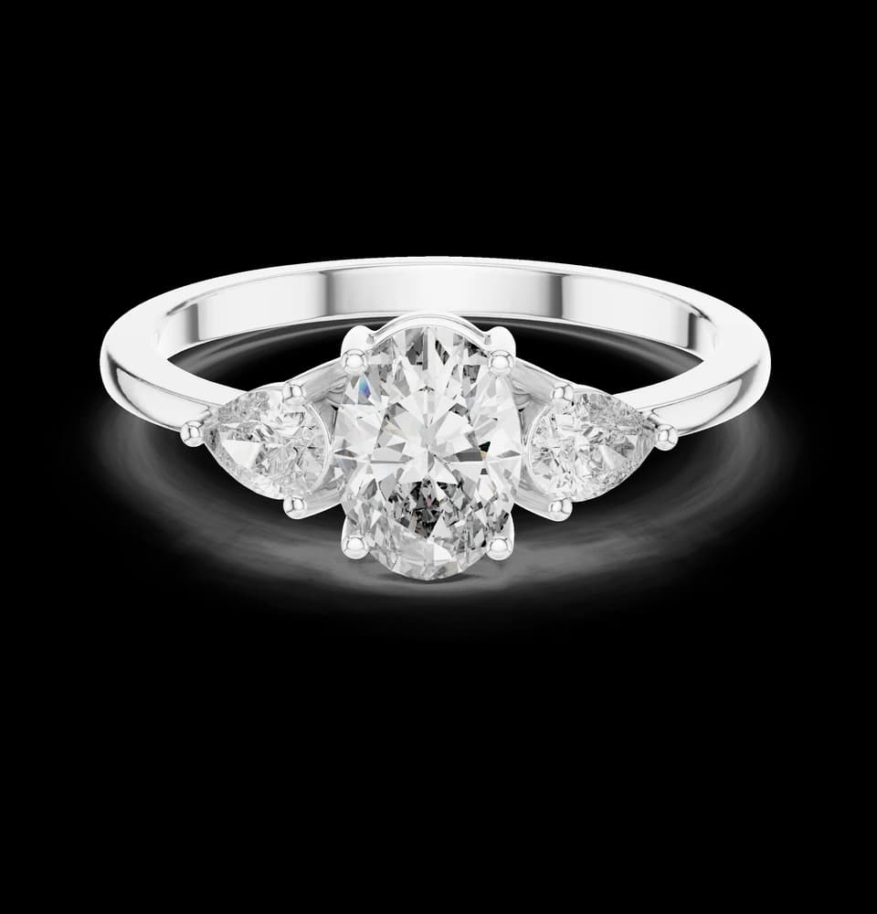 Captivating Oval & Pear Diamond Lab Grown Diamond Ring - Image 2 Captivating Oval & Pear Diamond Lab Grown Diamond Ring, view 2 of 6