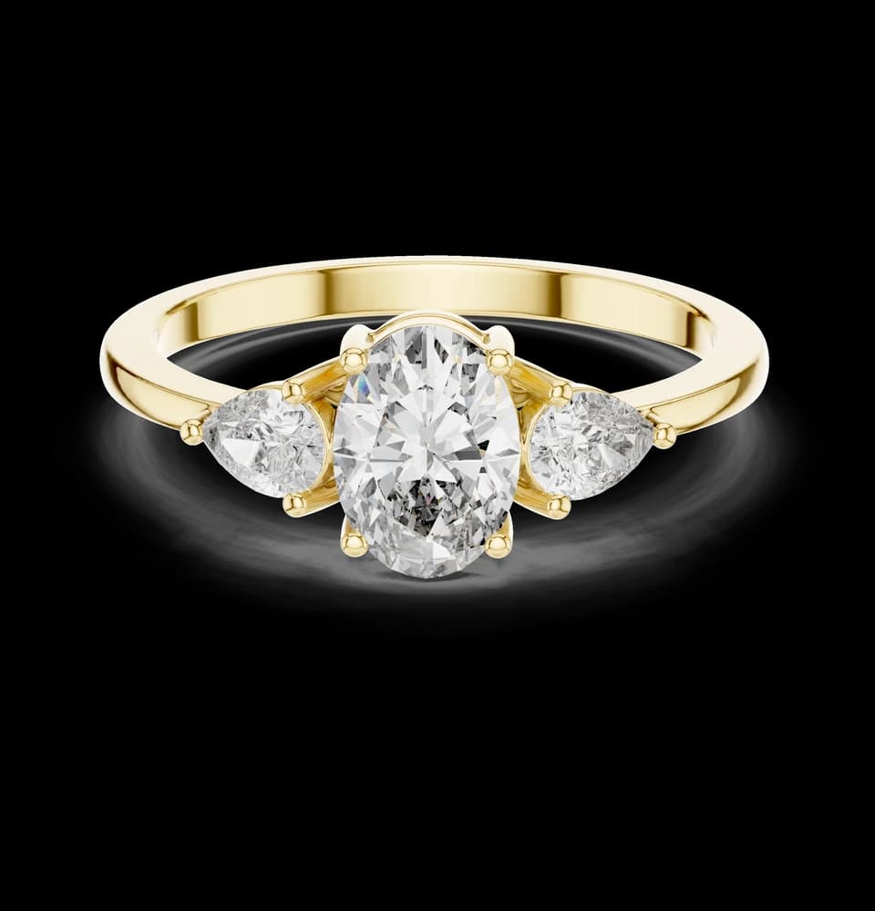 Captivating Oval & Pear Diamond Lab Grown Diamond Ring - Image 3 Captivating Oval & Pear Diamond Lab Grown Diamond Ring, view 3 of 6