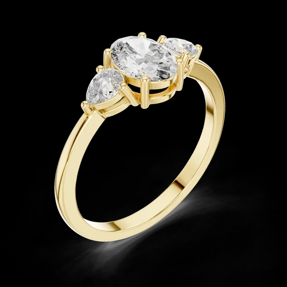 Captivating Oval & Pear Diamond Lab Grown Diamond Ring - Image 5 Captivating Oval & Pear Diamond Lab Grown Diamond Ring, view 5 of 6