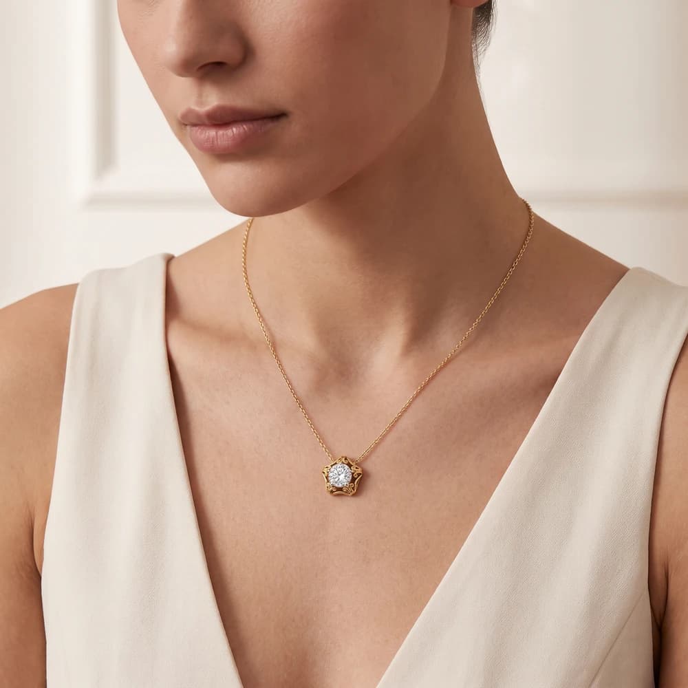 Captivating Star Shaped Diamond Pendant - Image 2 Captivating Star Shaped Diamond Pendant, view 2 of 3