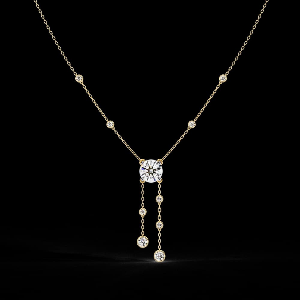 Cascading Lab Grown Diamond Necklace - Image 1 Cascading Lab Grown Diamond Necklace, view 1 of 4