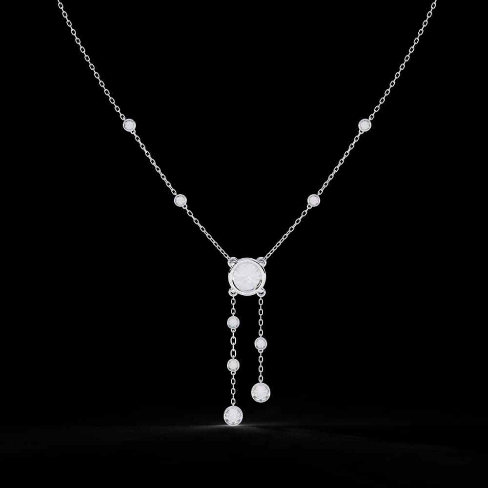 Cascading Lab Grown Diamond Necklace - Image 4 Cascading Lab Grown Diamond Necklace, view 4 of 4