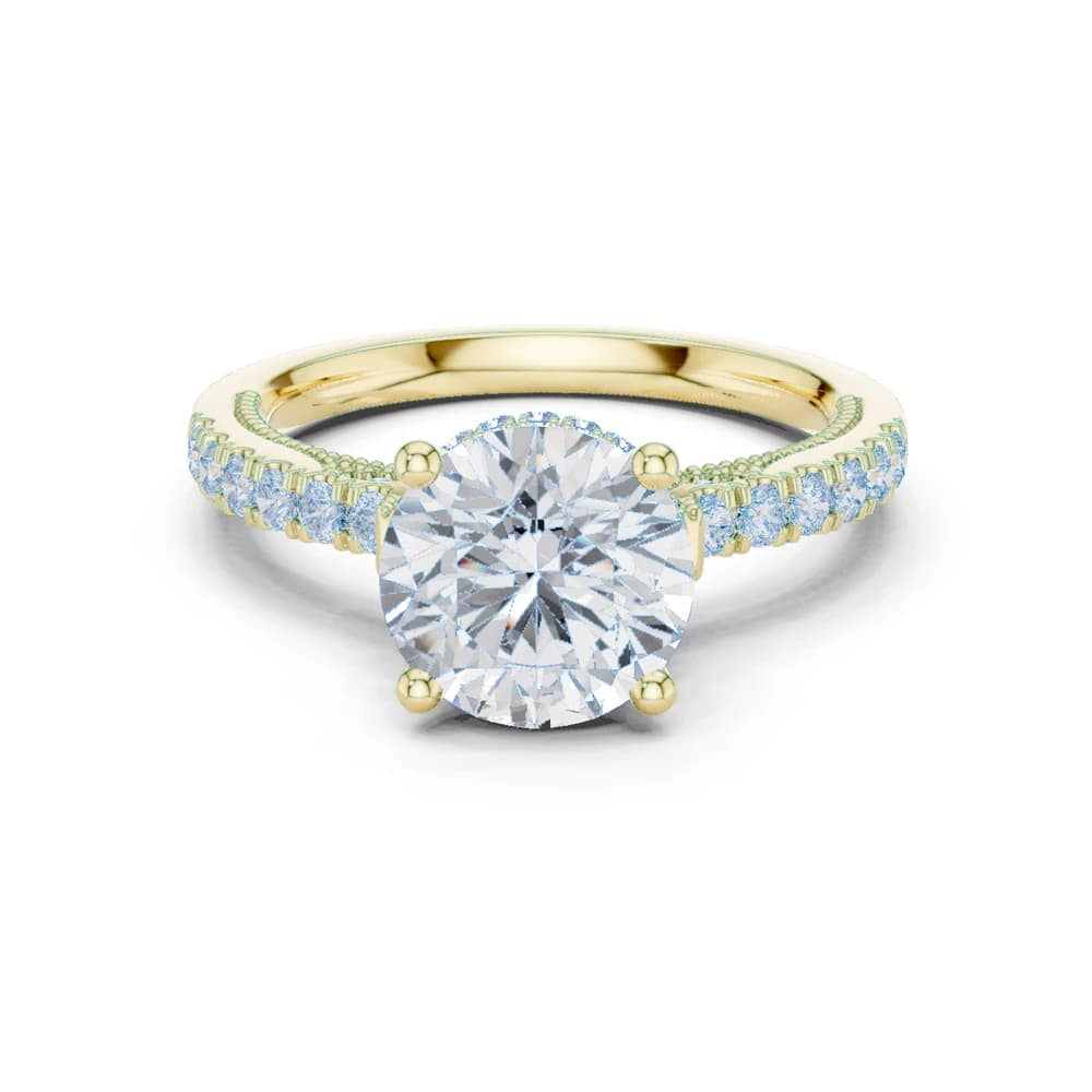 Cedar Bark Lab Grown Diamond Surprise Hidden Halo Ring - Image 3 Cedar Bark Lab Grown Diamond Surprise Hidden Halo Ring, view 3 of 9