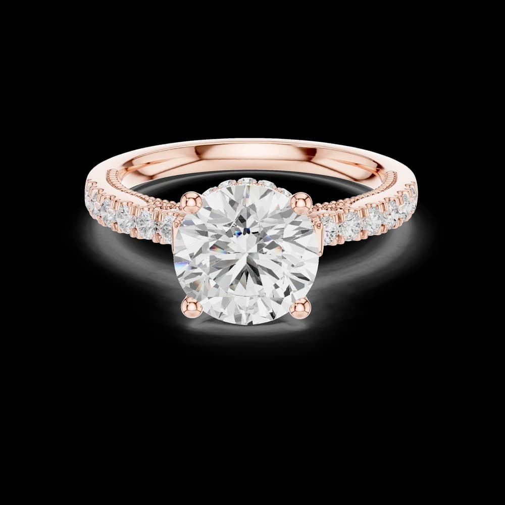 Cedar Bark Lab Grown Diamond Surprise Hidden Halo Ring - Image 4 Cedar Bark Lab Grown Diamond Surprise Hidden Halo Ring, view 4 of 9