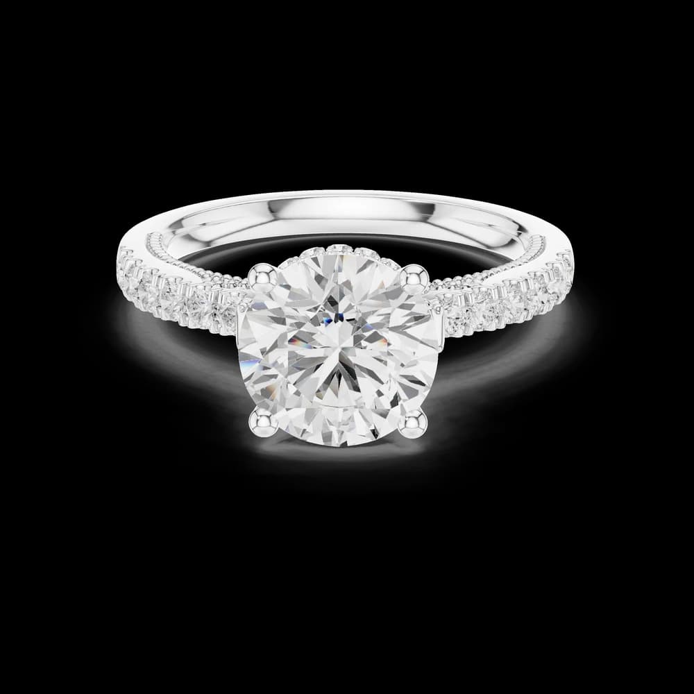 Cedar Bark Lab Grown Diamond Surprise Hidden Halo Ring - Image 5 Cedar Bark Lab Grown Diamond Surprise Hidden Halo Ring, view 5 of 9