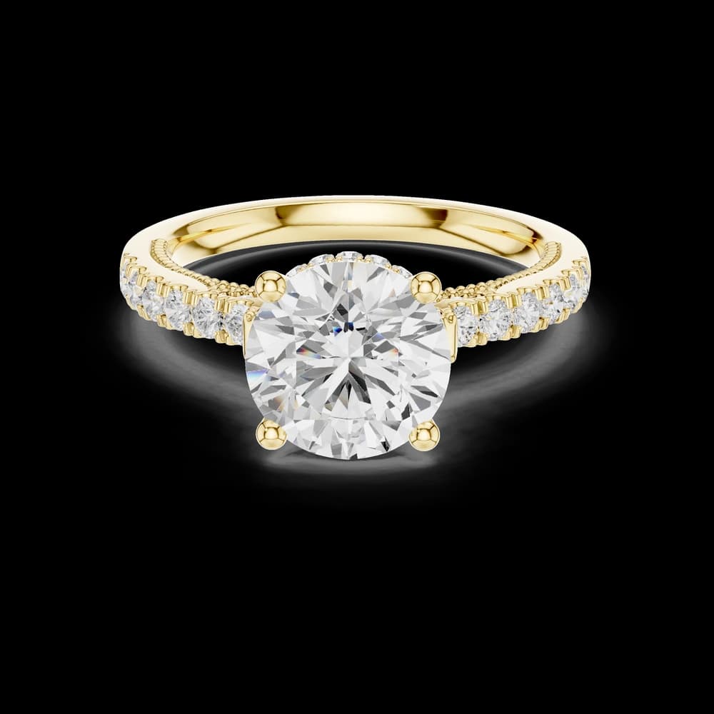 Cedar Bark Lab Grown Diamond Surprise Hidden Halo Ring - Image 6 Cedar Bark Lab Grown Diamond Surprise Hidden Halo Ring, view 6 of 9