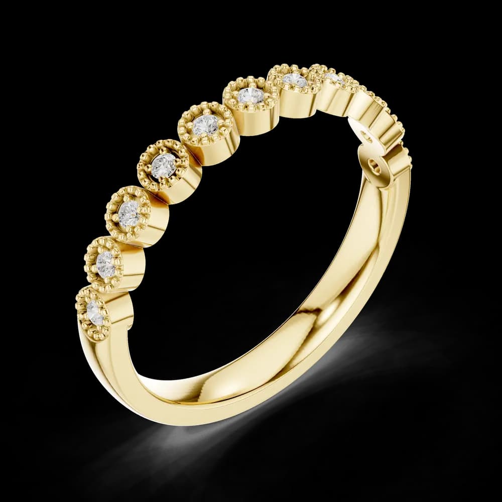 Round Bezel Station Lab Grown Diamond Ring - Image 5 Round Bezel Station Lab Grown Diamond Ring, view 5 of 6