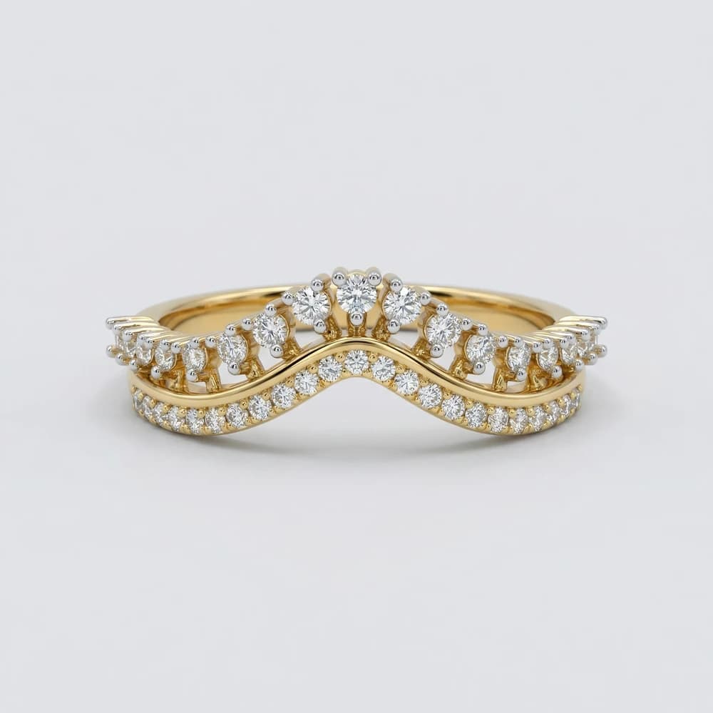 Double Row Curved Crown Lab Grown Diamond Ring - Image 1 Double Row Curved Crown Lab Grown Diamond Ring, view 1 of 6
