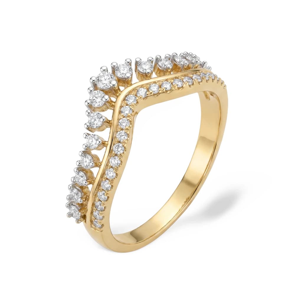 Double Row Curved Crown Lab Grown Diamond Ring - Image 3 Double Row Curved Crown Lab Grown Diamond Ring, view 3 of 6