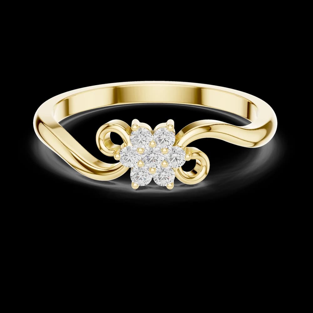 Swirl Accent Floral Lab Grown Diamond Ring - Image 3 Swirl Accent Floral Lab Grown Diamond Ring, view 3 of 6
