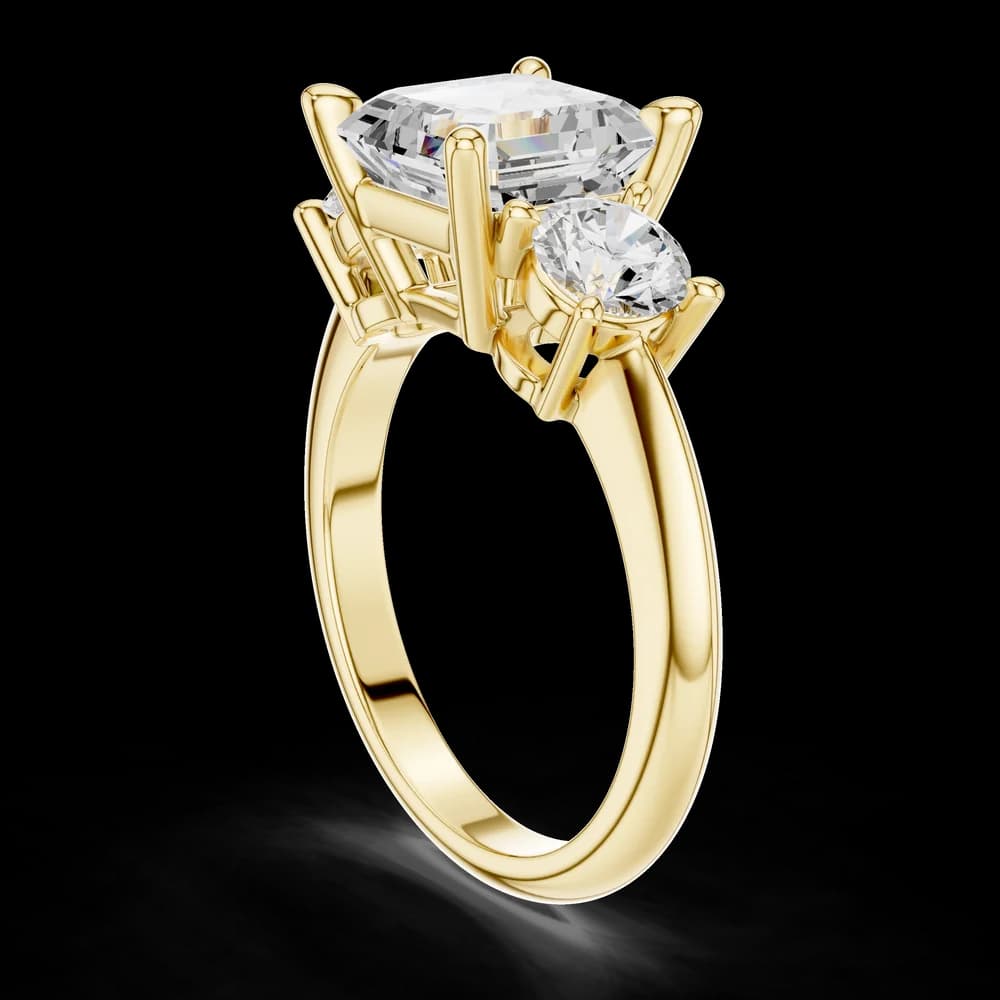 Asscher Cut With Round Side Lab Grown Diamond Ring - Image 4 Asscher Cut With Round Side Lab Grown Diamond Ring, view 4 of 6