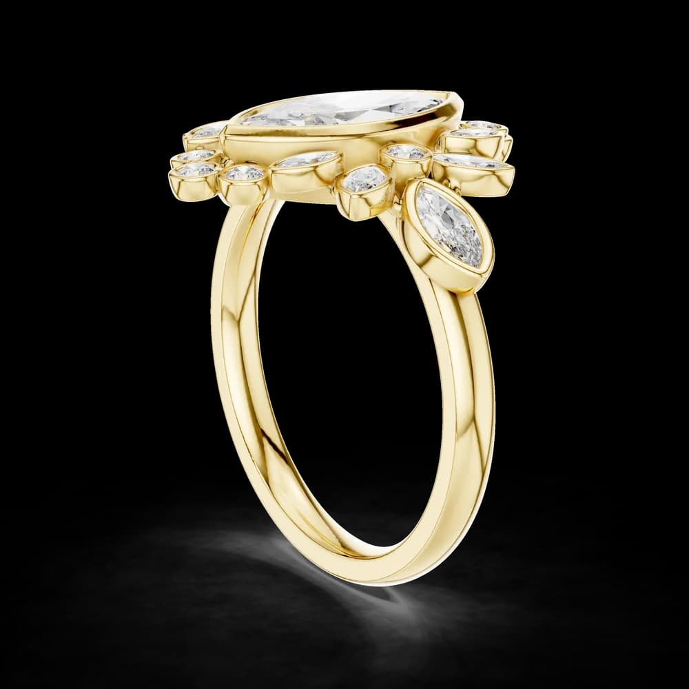 Intricate Marquise Cut Lab Grown Diamond Ring - Image 4 Intricate Marquise Cut Lab Grown Diamond Ring, view 4 of 6