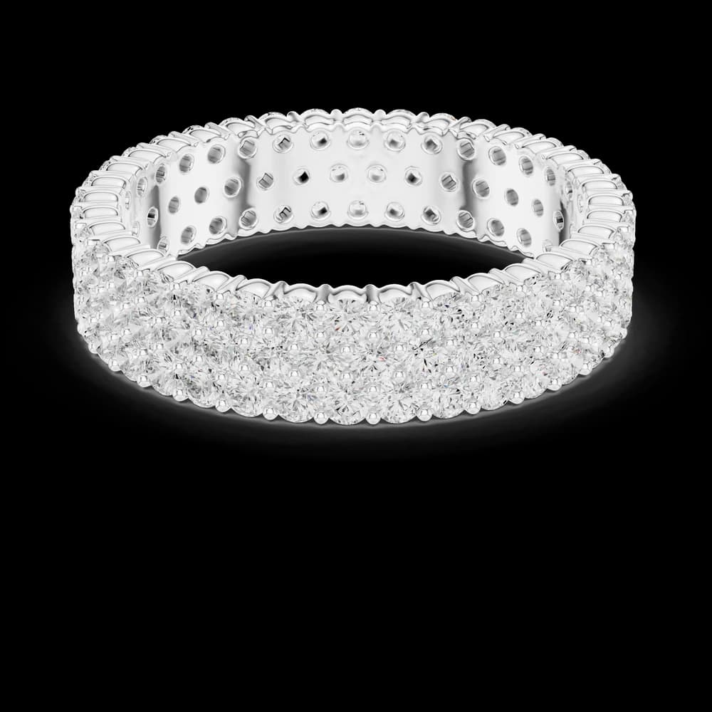 Contemporary Wide Triple-Row Diamond Eternity Ring - Image 2 Contemporary Wide Triple-Row Diamond Eternity Ring, view 2 of 6