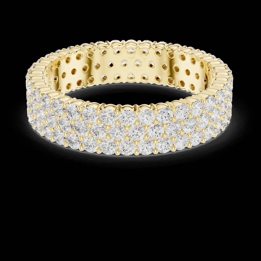 Contemporary Wide Triple-Row Diamond Eternity Ring - Image 3 Contemporary Wide Triple-Row Diamond Eternity Ring, view 3 of 6