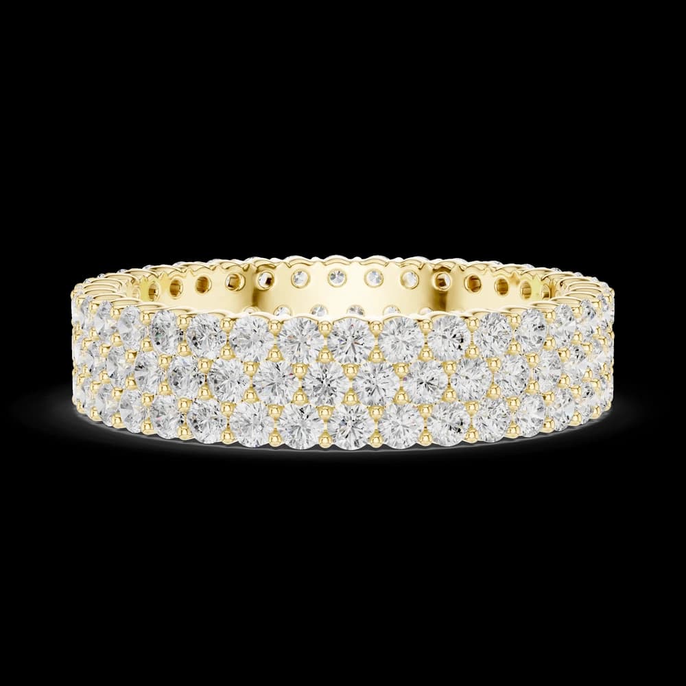 Contemporary Wide Triple-Row Diamond Eternity Ring - Image 6 Contemporary Wide Triple-Row Diamond Eternity Ring, view 6 of 6